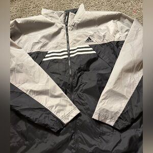 ⭐️ 3/$20 Adidas Black/gray windbreaker full zip Mesh Jacket size 2xl